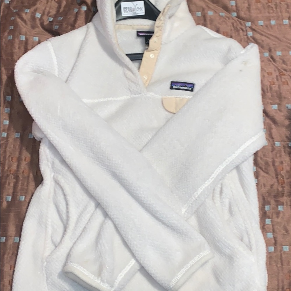 Fuzzy White Patagonia Hoodie